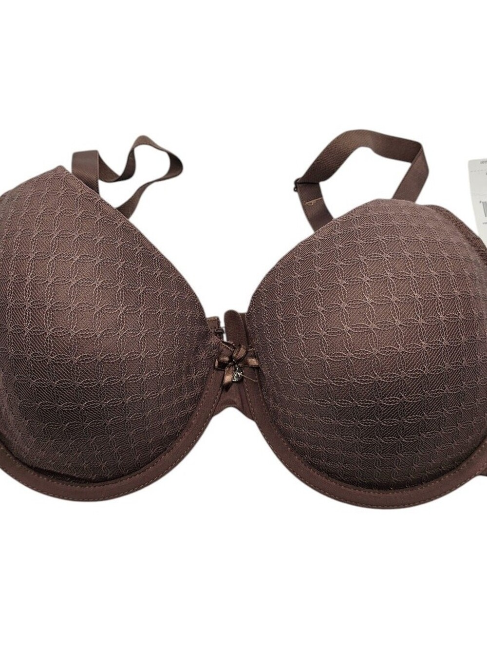 Jones New York Womens Sz 36D Diamond Mesh Plunge Bra Taupe Beige NEW